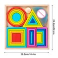 thumbnail image 2 of Juguetes De Bloques De Construcción De Arco Iris Apilables De Madera Para Niños De Más De 2 Años, Juguete Sensorial Montessori Anidado De Arco Iris, Clasificación De Formas De Color, Bloques De Rompec Muyoka Hogar, 2 of 7