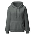 thumbnail image 4 of Warm Hoodies for Women Comdrip Women Warm Winter Top Sweatshirt Ladies Hooded Pullover Jumper Fleece Hoodie Women Grey 3XL, 4 of 4