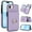 Purple, variant on Wallet Case with Card Holder for iPhone 16e, 360° Rotation Ring Kickstand Magnetic Clasp and Durable Shockproof Cover