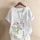 thumbnail image 2 of Camiseta suelta informal de verano con cuello redondo y manga corta con estampado de flores para mujer OAVQHLG3B Store  lin121212, 2 of 4