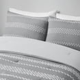 thumbnail image 3 of Madison Park King/Cal King Drew 5-Piece Clipped Jacquard Comforter Set with Throw Pillows, Gray, 3 of 9