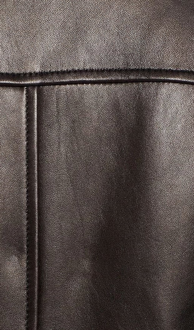 Cole Haan Men's Smooth Lamb Leather Jacket With Convertible Collar (Java, XXL)