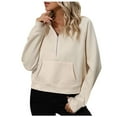 thumbnail image 2 of BLCHUNen Sweatshirts for Women Half Zip up Pullover Long Sleeve Half Cardigan Home Workout Gym Active Elastic Sports Casual Tops, 2 of 8