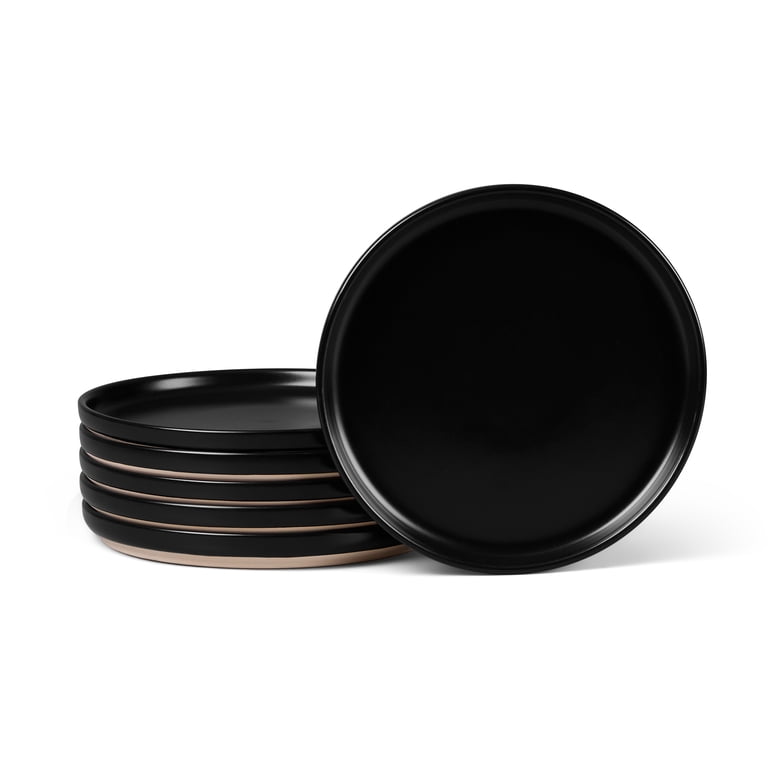 Vesteel Handcrafted Dinner Plates, Matte Black, Set of 6 photo 8