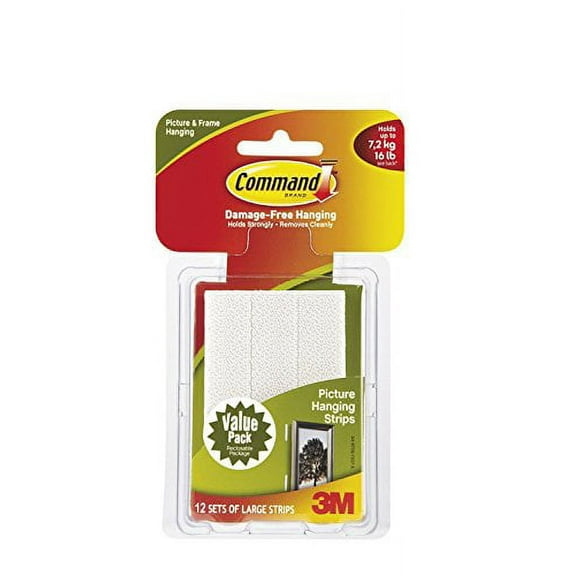 Command Picture Hanging Strips White Large 12 Pairs