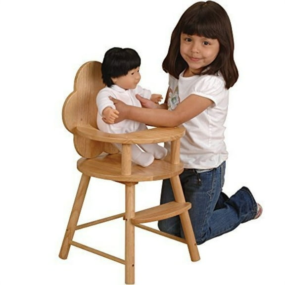 Sturdy Hardwood Doll High Chair 30" H.
