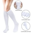 thumbnail image 2 of 4Pair Knee High Socks for Women, Cotton White Long Tube Sock White Stockings for Outdoor Sport, 2 of 5