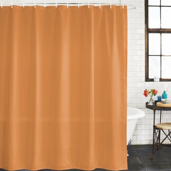 Pumpkin Orange Bathroom Shower Curtains with 12 Hooks Polyester Waterproof Shower Curtain for Stalls and Bathtubs Autumn Solid Color Farmhouse Fall Decorative Bathroom Privacy Curtain 72x84 Inches