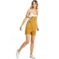thumbnail image 4 of Revolt Women's Juniors Casual Classic Twill Short Overalls (Goldenrod, Small), 4 of 4