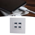thumbnail image 1 of 4 Port Outlet Wall Plate, Duplex Data Communication Faster Data Transmission Ethernet Wall Plate Compatibility  for Office, 1 of 7