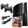thumbnail image 1 of Restored Sony Playstation 3 PS3 Console Original 80GB Black with Uncharted 3: Drake's Deception and Two Retrofam Controllers (Refurbished), 1 of 5