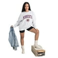 thumbnail image 2 of Women's Gameday Couture  Ash Minnesota Vikings Traditional Logo Oversized Premium Fleece Pullover Sweatshirt, 2 of 7