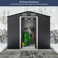 thumbnail image 7 of BELLEZE 8 x 6 FT Outdoor Storage Shed, Reinforced Garden Shed with Air Vent, Lockable Door, Weatherproof Metal Outside Storage Shed for Store Bike, Tools, Lawnmower, Outdoor Chairs in Backyard, Patio, 7 of 7