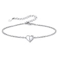 thumbnail image 1 of Silvora Pulsera de corazón inicial Pulseras de dijes Pulseras de cadena de plata de ley 925 para mujeres Adolescentes Niñas - Letra L Silvora Joyas con letras iniciales, 1 of 8