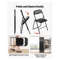 thumbnail image 6 of Folding Chairs 6 Pack, Portable Leather Chairs with Padded Cushion - Black, Heavy Duty Metal Frame, 350lbs Capacity, Indoor Outdoor Events, 6 of 9