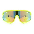 thumbnail image 4 of Boys Color Mirror Sportsmans Shield Oversized MTB Wrap Around Plastic Sunglasses Yellow - Yellow Mirror, 4 of 7