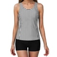 thumbnail image 4 of Hurxie High Neck Tankini Tops for Women Modest Swim Shirts with Bra Swimsuits Tank Only Bathing Suit Top No Bottom White,M, 4 of 6