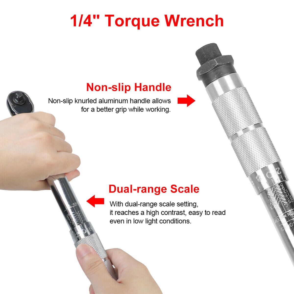 Adjustable Torque Wrench 5-25Nm 1/4" Square Drive Click Hand Ratchet Spanner Tool for Bike Car