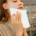 thumbnail image 4 of HAMPPLIES 3Pcs Absorbent Cotton Face Cloths White Square Towels for Shower and Daily Use, 4 of 8
