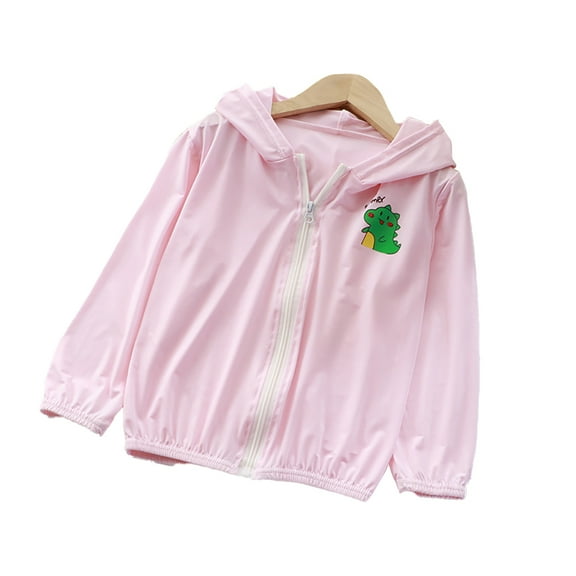 LYMAYTER 1-10Y Toddler Baby Thin Summer Sun Shirt Boys Girls Sunsuits Fashions Jacket Kids Hooded Rash Guard Zipper Ice Silk Sun Protection Lightweight Breathable Rashguard