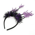 thumbnail image 4 of Accesorios Únicos 1 Pc Diadema de Patrones de Calaveras de Moda para Halloween 4.72" Diámetro Negro Púrpura, 4 of 6
