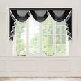 thumbnail image 3 of VOGOL Extra Wide Sheer Curtains Valance, 79 inches Wide European Style Breathable Silky Waterfall Valances for Bedroom Bathroom Nursery, Rod Pocket Swag Valance with Tassels, 1 Panel, Black, 3 of 7