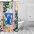 thumbnail image 2 of Yayeee Shower Curtain with Hooks 72"x72" Waterproof Fabric Bathroom Hanging Decor, Yellow Seaside, 2 of 5