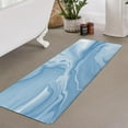 thumbnail image 3 of Blue Bathroom Rug Mat, Abstract Marble Bath Mats for Bathroom Non Slip, Modern Bath Rug Soft Luxury Microfiber Floor Rug for Tub Shower 17" x 48", 3 of 6