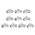 thumbnail image 1 of Conectores de Aire de Presión Únicos Bargains 35/64" Conector de Dos Vías a 90 Grados Plástico 10 Piezas Tono Blanco Plateado, 1 of 1