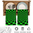 thumbnail image 5 of Green Black Checkered Kitchen Towels Set of 4, Modern Abstract Art Absorbent Dish Towels for Kitchen, Microfiber Hand Towel, Quick Drying Tea Towel for Cleaning Decorative Dishcloths, 5 of 7