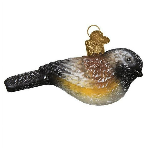 Vintage Chickadee - One Ornament 1.75 Inch, Glass - Woodland Collection 51021.