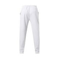 thumbnail image 4 of Iugvhana Men's Leisure Pants Lightweight Open Bottom Casual Straight Trouser Drawstring Jogger Pants with Pockets Elastic Waist Sports Trouser White XXXL, 4 of 4