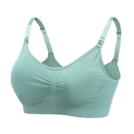 

EHTMSAK Nursing Sports Bras for Breastfeeding Maternity Wirefree Bra Sleep Bralette Dark Green M