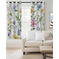 thumbnail image 2 of Watercolor Flower Blackout Curtains, Light Blocking Print Window Curtains, Spring Farm Leaf Country Floral Retro Thermal Insulated Window Drapes for Living Room Kitchen Cafe 2 Panels, 55"W x 39"L, 2 of 9