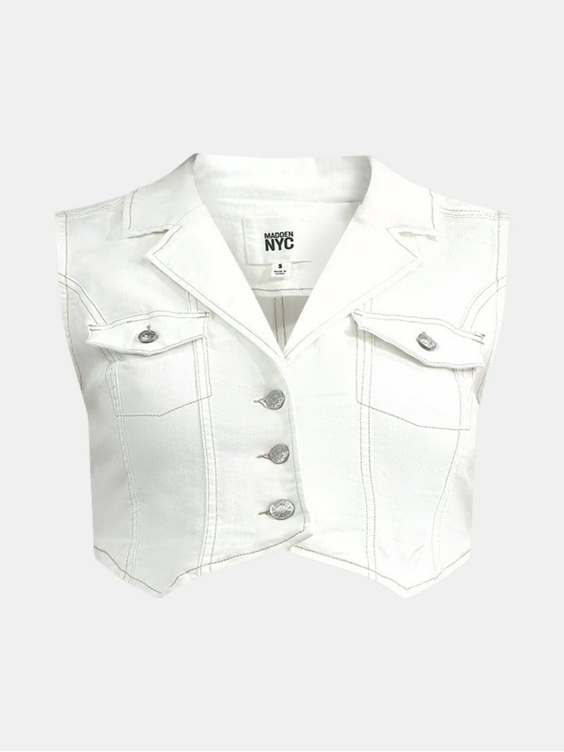 Madden NYC Women's Denim Vest, Sizes XXS-XXL - Walmart.com
