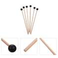 thumbnail image 4 of 6Pcs Wooden Rubber Mallets Percussion Instrument Accessories Marimba Hammers, 4 of 8