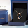 thumbnail image 6 of Gem Stone King 18K Rose Gold Plated Silver Blue Sapphire Heart Shape Pendant Necklace for Women (1.22 Cttw, Round 6MM, Gemstone September Birthstone, with 18 inch Chain), 6 of 6