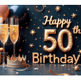 thumbnail image 4 of Sparkling Design Happy 50th Birthday Luxurious Theme Party Banner for Milestone Event Adult Celebration Indoor Decoration, 4 of 8