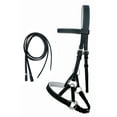 thumbnail image 2 of CHALLENGER Western Bitless Sidepull Bridle - Brown Leather Training Tack With Reins 2 of 4