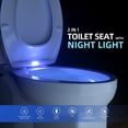 Elongated Toilet Seat with Night Light Soundactivated Sensing Light