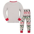 thumbnail image 3 of FYEGRE Boys Holiday Themed Long Sleeve Pajama Set Cozy Two Piece Homewear For Toddler And Kids Comfortable Sleepwear Outfit Light Gray 8-9 Years, 3 of 4