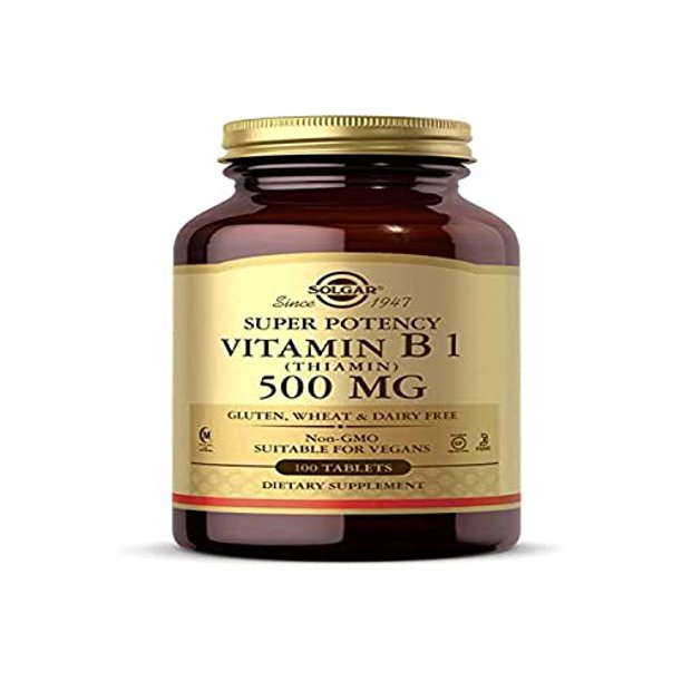 Solgar Vitamin B1 (Thiamin) 500 mg, 100 Tablets Energy Metabolism