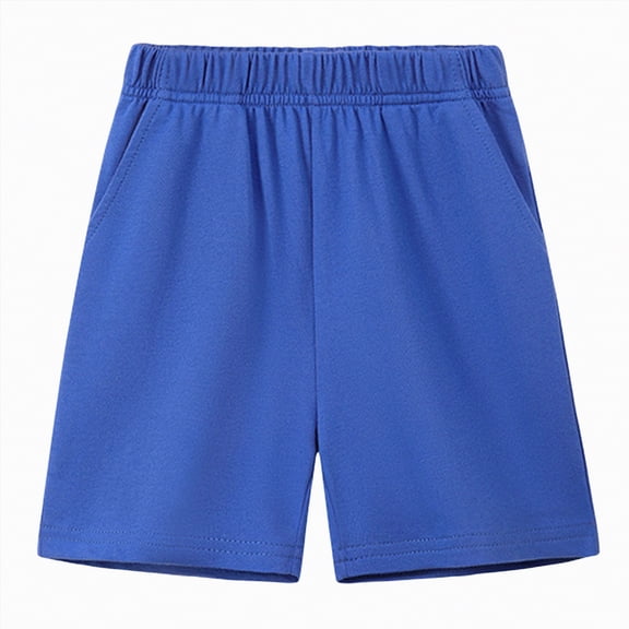 Hessimy Boys Athletic Shorts Active Performance Basketball Shorts Quick Dry with Elastic Waist Pockets,Breathable(Blue,6-7 Years)