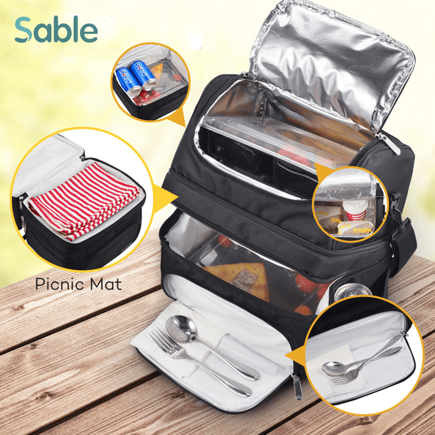 Sable Insulated Lunch Bag, 22L Reusable Leakproof Lunch Box, Cooler ...