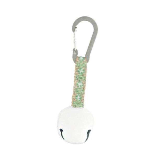 Mosquetón con forma de cascabel para mascotas, portátil, para llavero o mochila. Blanco