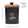 thumbnail image 5 of AuldHome Design Farmhouse Black Enamelware Canisters (Set of 3); Storage Containers for Coffee, Tea and Sugar in Black Enamel and Wood Design, 5 of 8
