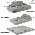 thumbnail image 3 of 86.6" Convertible Sofa Bed,Multifunctional Upholstered Sleeper Sofa Bedwith 2 Removable Backrests and 2 Pillows for Living Room,Bedroom,LIGHT GREY, 3 of 7