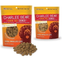 Charlee Bear Dog Training Treats for Small, Medium & Large Breeds, Crunchy Low Calorie Grain Free Dog Treats, USA Made, Chicken, Pumpkin & Apple, 2 Pack, 8oz Each