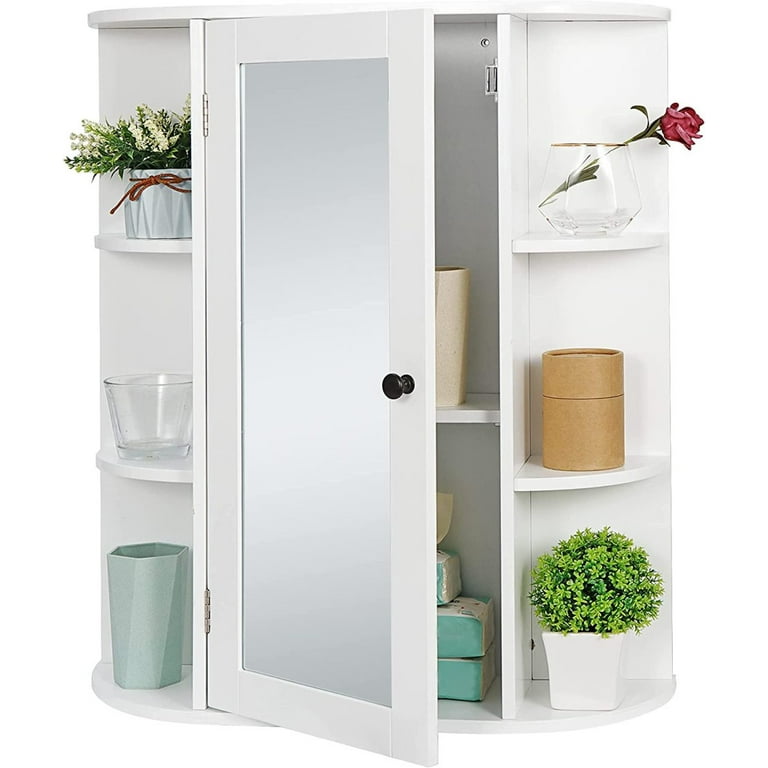 Medicine Cabinet w/ Mirror, Storage Shelf, Wall Mounted Bathroom Cabinet,  White, 1 Unit - Pay Less Super Markets