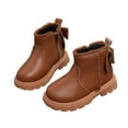 thumbnail image 4 of BXJX Children's Winter Boots- Casual Thickened Fashion Zipper Side Ankle Boots Brown Size 2, 4 of 4